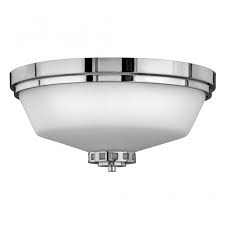 The clean lines and gleaming chrome of our art deco bathroom light fixtures are the perfect complement for almost any bathroom. Art Deco Inspired Classic Flush Bathroom Ceiling Light In Chrome