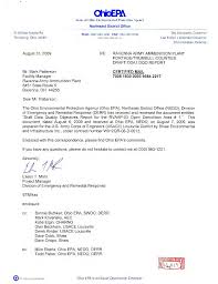 The Ravenna Army Ammunition Plant and the Ohio Environmental Protection  Agency Correspondences for CY2009