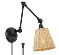 True Fine Kayla 7-in 1-Light Black Rustic Natural Rattan ...