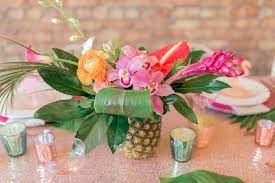 Fun Flamingo Baby Shower The Celebration Society Pineapple Centerpiece Flower Centerpieces Flamingo Baby Shower