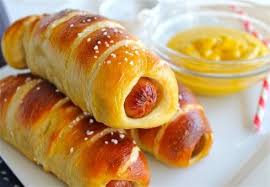 Mini Pretzel Dogs - Mini Hot Dogs Wrapped In A Pretzel Bun