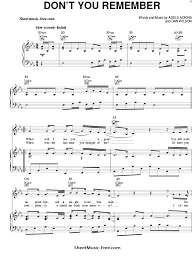 New music, all the time. Dont You Remember Sheet Music Adele Sheet Music Free