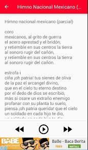 El himno nacional mexicano, en el año de 1943, bajo el gobierno de manuel ávila camacho, fue catalogado como uno de símbolos patrios (en básicamente la letra del himno nacional mexicano, es en honor a varias batallas mexicanas. Himno Nacional Mexicano Musica Pour Android Telechargez L Apk