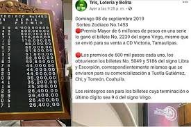 1 sorteo de hoy y próximos sorteos. Hoy Tamaulipas Victorense Le Pega Al Gordo De La Loteria Nacional