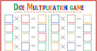Use only 4 dice, or 6 dice. Dice Multiplication Game Pdf Multiplication Games Multiplication Free Kindergarten Worksheets