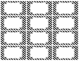 Black and white pattern name. Black And White Food Labels Or Name Cards Paper Trail Design