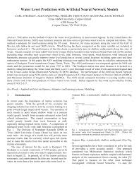 Pdf Water Level Prediction With Artificial Neural Network