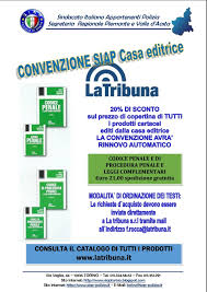 Casa editrice la tribuna, piacenza. S I A P Segreteria Provinciale Torino Convenzione Siap Casa Editrice La Tribuna