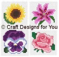 Simple Cross Stitch Flower Designs With Graphs