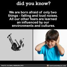 We Are Born Afraid Of Only Two Things Falling And Loud Noises All Our Other Fears Are Learned An In 2020 Psychology Fun Facts Did You Know Facts Unbelievable Facts