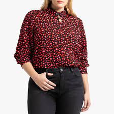 On note l'imprimé léopard pour. Chemisier Imprime Leopard Manches Longues Imprime Rouge La Redoute Collections Plus La Redoute