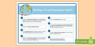 Headlines, leading phrases, and article content. Editable Newspaper Writing Tips Poster Large
