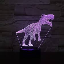 3d Dinosaur Night Light Kids 3d Illusion Lamp For Bedroom Decor With 7 Color Changing And Smart Touch Control Dinosaur Gifts For Boys And Girls Christmas By Qpenguinbabies Children S Lighting Home