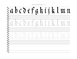 Gothic calligraphy alphabet practice sheets. Calligraphy Guide Printable