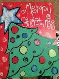 15 Easy Canvas Painting Ideas For Christmas Canvas Paintings Intended For Christmas Paintings On Christmas Tree Canvas Christmas Canvas Christmas Paintings