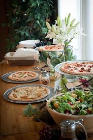 Gourmet Pizza Bars B Lovely Events Wedding Food Table Wedding Reception Food Buffet Reception Food