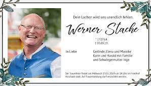 Le mot exact n'a pas été trouvé, choisissez la bonne orthographe. Werner Stache Traueranzeige Trauer Infranken De
