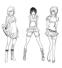 Art reference poses drawing reference design reference cute drawings drawing sketches outfit drawings arte copic drawing anime clothes dress drawing. How To Sketch Anime Clothes Step By Step Drawing Guide By Catlucker Dragoart Com