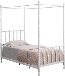 The novogratz camilla metal canopy bed has a design that will make you feel royal. Coaster Betony White Twin Canopy Youth Bed 406055t Mattress Stop