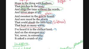 In this poem, hope, an abstract word meaning desire or trust, is. Hope Is The Thing With Feathers Annotation Youtube