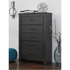 Tall unit measures 30 w x 16.75 d x 48 h. B249 46 Ashley Furniture Brinxton Black Five Drawer Chest