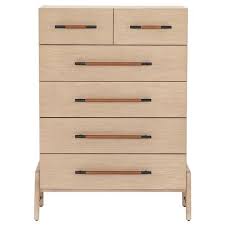 Shop our best selection of 50 in. Matthew Modern Classic Brown Wood 6 Drawer Tall Chest Dresser Kathy Kuo Home