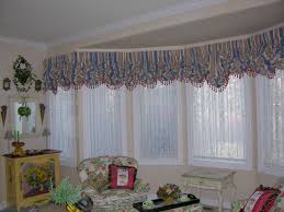 Relaxed roman valances on bay windows with oriental applique details. Bay Window Valance Houzz