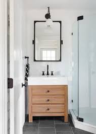Black And White Bathroom Decor Ideas Black And White Modern Farmhouse Bathroom Ideas Pickled Barrel Modern Farmhouse Bathroom Modern Bathroom Design Small Farmhouse Bathroom