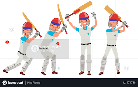 Premium Cricket Player Vector In Action Cricket Team Character Poses Flat Cartoon Illustration Illustration Download In Png Vector Format Cartoon Illustration Cricket Teams Sport Illustration