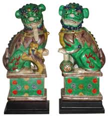 Bordallo pinheiro green leaves 13 pedestal cake stand decorated base. Pair Of Porcelain Foo Dog On Pedestal Multicolor Green 14 Asian Decorative Objects And Figurines By William Sung Houzz