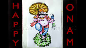 How To Draw King Mahabali Killing Coronavirus Pray To Mahabali To Save Us From Corona Drawing Youtube