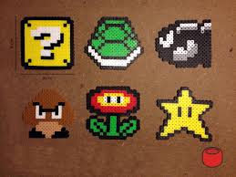 Mario Item Magnets Made From Perler Beads Perler Bead Art Perler Beads Perler Bead Patterns