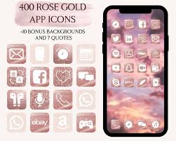 Rose Gold App Icons Iphone Ios 14 App Icons Pink Aesthetic Etsy In 2020 Gold App App Icon App Covers