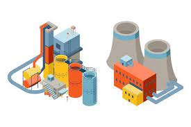 Industrial Factory 3d Buildings Industrial Factory Industrial Building Illustration