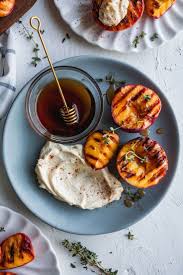 Grilled Peaches With Vanilla Maple Mascarpone Olive Mango Recipe Mascarpone Recipes Food Grilled Peaches