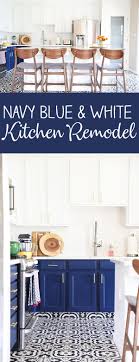our navy blue and white kitchen remodel