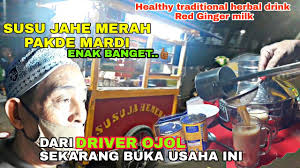 Jahe atau yang dalam bahasa arabnya disebut zanjabil merupakan salah satu bahan dapur yang memiliki banyak manfaat, bai Susu Jahe Merahnya Alami Banget Resep Ibu Di Jadi Kan Ide Usaha Jualan Pinggir Jalan Youtube