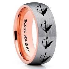 Fly Fishing Ring Fly Fishing Lure Ring Lure Ring Fishing Jewelry Fly Fishing Jewelry Fishing Ring In 2020 Silver Wedding Bands Hunting Ring Fishing Ring