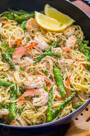 Shrimp Scampi Pasta With Asparagus Video Natashaskitchen Com Scampi Pasta Asparagus Recipe Shrimp Scampi Pasta Recipes