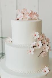 Whimsical Spring Wedding At Berkeley Field House Cherry Blossom Wedding Cake Wedding Cake Simple Elegant Tiered Wedding Cake