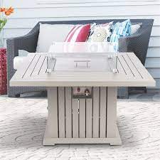 Aluminum linking clips offer firm connection and steady support. Ev Fires 43 Aluminum Propane Gas Fire Pit Table Gray Silver Clips Wind Guard Walmart Com Walmart Com