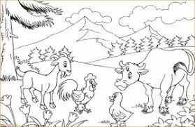 Gambar pemandangan alam pedesaan, desa dengan pemandangan perbukitan, padang rumput, pepohonan, sawah terasiring dan rumah petani. Contoh Gambar Sketsa Gambar Mewarnai Pemandangan Alam Kataucap