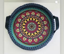 Orgu Tepsi Taban Orgu Mandala Art Tabata