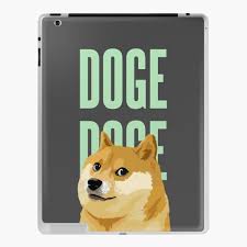 Dog is a brown basenji looking dog with white paws, a slightly curly tail, and light blue eyes. Doge Ipad Cases Skins Redbubble