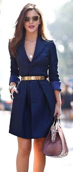 Upscale Casual Fashionable Work Outfit Fashion Navy Spring Dress