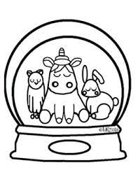 These alphabet coloring sheets will help little ones identify uppercase and lowercase versions of each letter. Unicorn Friends Snow Globe Coloring Page 2 Pages By Art Wizard