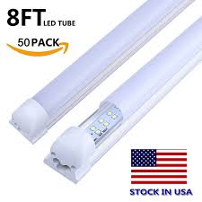 T8 8foot Led Tube Light Bulbs 72w 8ft Led Shop Light Fixtures Double Row 2 4m Led Ceiling Light Frost Clear Cover 6000k Aliexpress