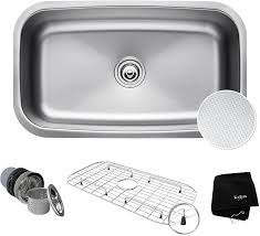 #1 home improvement retailer store finder Kraus Kbu14e Outlast Microshield Scratch Resist Stainless Steel Undermount Single Bowl Sink 31 5 16 Gauge Premier Series Amazon Com
