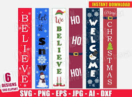 Download Christmas Welcome Sign Bundle Svg Dxf Png Vertical Porch Cut Files
