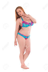 Curvy Young Redhead In Blue And Purple Lingerie Stock Photo, Picture and  Royalty Free Image. Image 80943694.